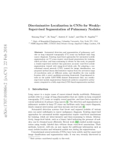 Discriminative Localization in CNNs for Weakly-Supervised Segmentation
  of Pulmonary Nodules
