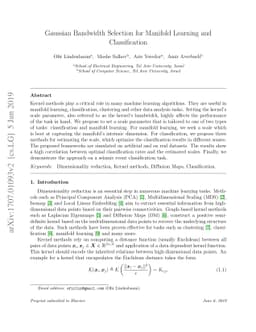 Kernel Scaling for Manifold Learning and Classification