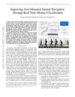 Improving Foot-Mounted Inertial Navigation Through Real-Time Motion
  Classification