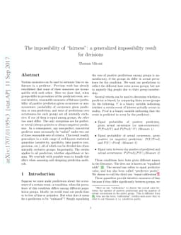 The impossibility of "fairness": a generalized impossibility result for
  decisions
