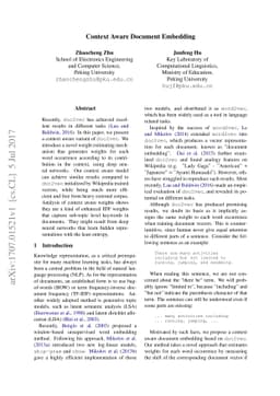 Context Aware Document Embedding