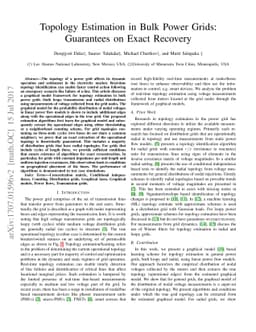Topology Estimation in Bulk Power Grids: Guarantees on Exact Recovery