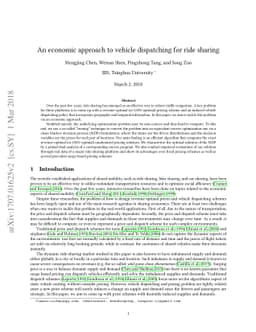 Optimal Vehicle Dispatching Schemes via Dynamic Pricing