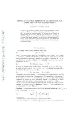 Minimax rates for statistical inverse problems under general source
  conditions
