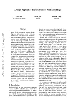 A Simple Approach to Learn Polysemous Word Embeddings
