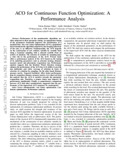 ACO for Continuous Function Optimization: A Performance Analysis