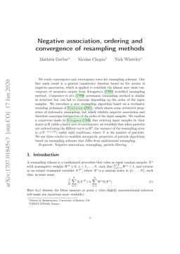 Negative association, ordering and convergence of resampling methods
