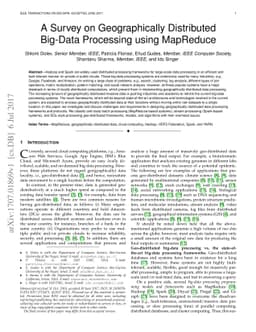 A Survey on Geographically Distributed Big-Data Processing using
  MapReduce