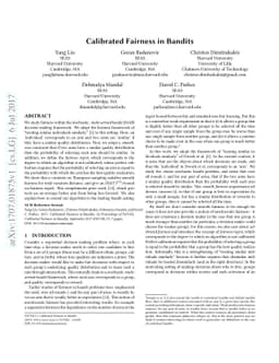 Calibrated Fairness in Bandits