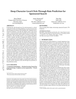 Deep Character-Level Click-Through Rate Prediction for Sponsored Search