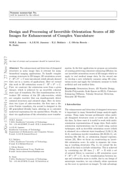 Design and Processing of Invertible Orientation Scores of 3D Images for
  Enhancement of Complex Vasculature