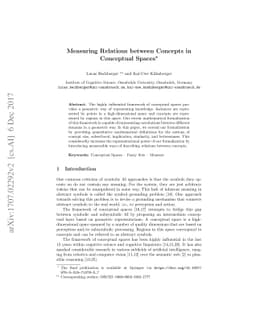 Measuring Relations Between Concepts In Conceptual Spaces