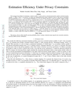 Estimation Efficiency Under Privacy Constraints