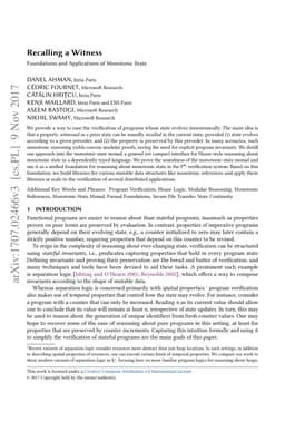 Recalling a Witness: Foundations and Applications of Monotonic State