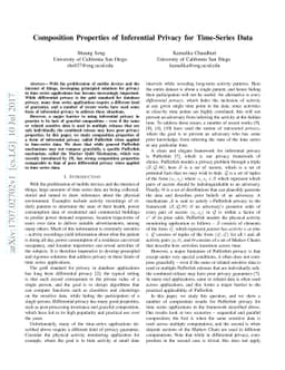 Composition Properties of Inferential Privacy for Time-Series Data