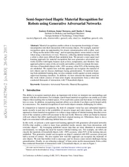 Semi-Supervised Haptic Material Recognition for Robots using Generative
  Adversarial Networks