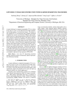 Low Dose CT Image Reconstruction With Learned Sparsifying Transform