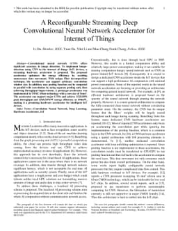 A Reconfigurable Streaming Deep Convolutional Neural Network Accelerator
  for Internet of Things