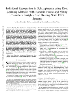 Individual Recognition in Schizophrenia using Deep Learning Methods with
  Random Forest and Voting Classifiers: Insights from Resting State EEG Streams