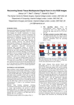 Recovering Dense Tissue Multispectral Signal from in vivo RGB Images