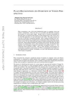 Place recognition: An Overview of Vision Perspective