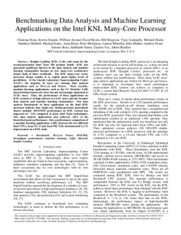 Benchmarking Data Analysis and Machine Learning Applications on the
  Intel KNL Many-Core Processor