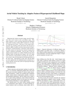 Aerial Vehicle Tracking by Adaptive Fusion of Hyperspectral Likelihood
  Maps