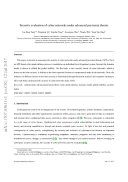 Security evaluation of cyber networks under advanced persistent threats