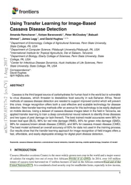 Using Transfer Learning for Image-Based Cassava Disease Detection