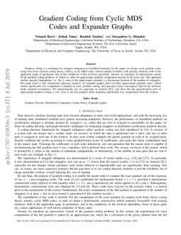Gradient Coding from Cyclic MDS Codes and Expander Graphs