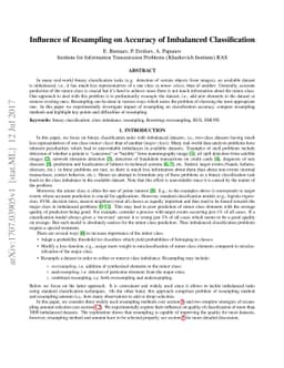 Influence of Resampling on Accuracy of Imbalanced Classification