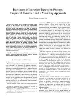 Burstiness of Intrusion Detection Process: Empirical Evidence and a
  Modeling Approach