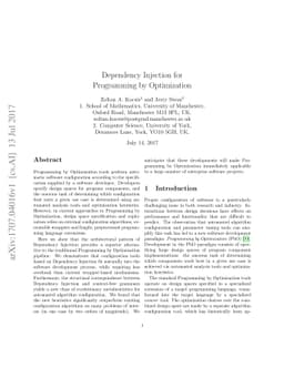 Dependency Injection for Programming by Optimization