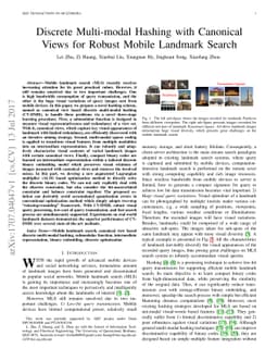 Discrete Multi-modal Hashing with Canonical Views for Robust Mobile
  Landmark Search