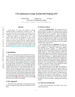 UTS submission to Google YouTube-8M Challenge 2017
