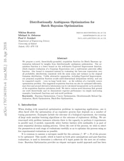 Distributionally Ambiguous Optimization Techniques for Batch Bayesian
  Optimization