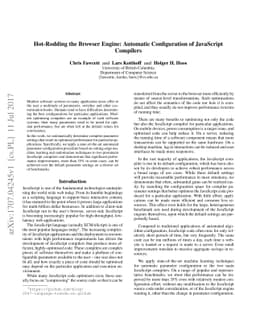 Hot-Rodding the Browser Engine: Automatic Configuration of JavaScript
  Compilers