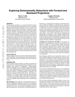 Exploring Dimensionality Reductions with Forward and Backward
  Projections