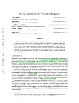 Bayesian Optimization for Probabilistic Programs
