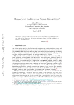 Human-Level Intelligence or Animal-Like Abilities?