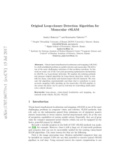 Original Loop-closure Detection Algorithm for Monocular vSLAM
