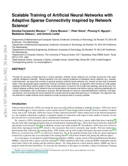 Scalable Training of Artificial Neural Networks with Adaptive Sparse
  Connectivity inspired by Network Science