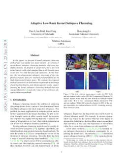 Adaptive Low-Rank Kernel Subspace Clustering