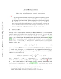 Discrete Extremes