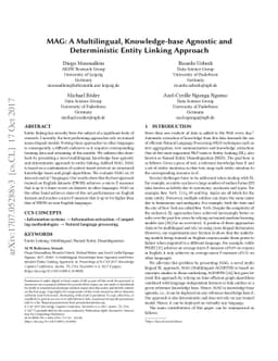 MAG: A Multilingual, Knowledge-base Agnostic and Deterministic Entity
  Linking Approach
