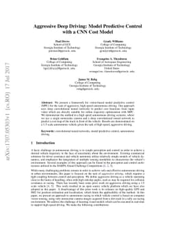 Aggressive Deep Driving: Model Predictive Control with a CNN Cost Model