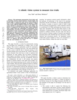 A robotic vision system to measure tree traits