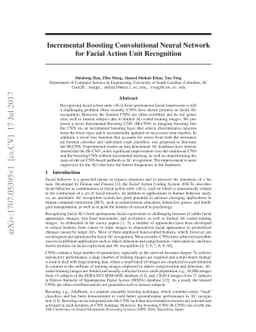Incremental Boosting Convolutional Neural Network for Facial Action Unit
  Recognition