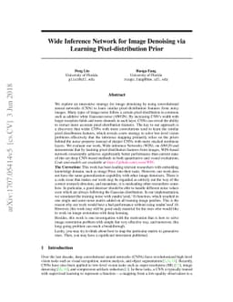 Wide Inference Network for Image Denoising via Learning
  Pixel-distribution Prior