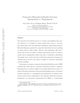 Cooperative Hierarchical Dirichlet Processes: Superposition vs.
  Maximization